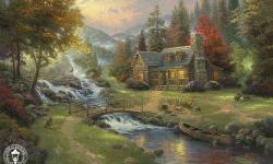 this shall increase in value now that he is deceased. god rest his soul 4x 3 feet with frame..canvas painting with authenticity still attatched thomas kinkade mountain paradise ::mountain retreat 2 THIS IS CASH ONLY U PICK UP NO CURRIERS AND NO PAYPAL