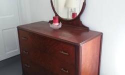 The dresser is 44 inches long, 20 inches deep and 35 inches tall. The nightstand is 14 inches wide, 13 inches deep and 27 inches tall. It is from a no pet, no smoking home. Asking $225. You can contact me by email or phone me at 518-772-1845. Thanks.