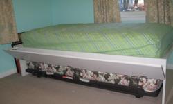 Twin trundle bed - great setup for siblings or fun sleepovers!
