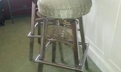 TWO COUNTER STOOLS, in perfect condition!
29 in. high
Chrome legs, sage green jacquard seats.
$50 each, cash only.