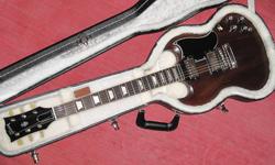 Barely played 2012 USA Gibson SG '61 reissue in satin worn brown. This is one of the new Satin finish models.
Guitar has been played for roughly 1 hour total. No gigging, in house only. Smoke free.
One very minor nick on the back of the neck by the lower
