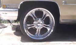what up and thank for looking @ my items for sale well i have for sale an sets of used chrome 5 lugs 24 x10in structure ribb rim with an 5in chrome lips..the bolt pattern 5x127 no tires for $1000 or the best offer these fits tires size 255/30/24 that came