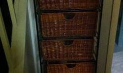 3 pieces: Selling separately or together. $30/each
Brown wicker baskets used for storage.
I have 2 of the vertical ones and only 1 of the wider and shorter piece.