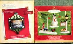 Lot of 2 Hallmark Keepsake Christmas Ornaments
Victorian Christmas - Thomas Kinkade, Painter of Light #5521
Handcrafted in 2004
Features Movement
Victorian Christmas Memories- Thomas Kinkade #8292
Handcrafted in 2001
-------------New in