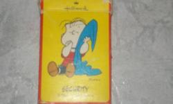 Vintage 1952 Hallmark Security A Peanuts Card Game- United Feature Syndicate
With the original card box- 54 total cards.
The game is complete- play out all your cards.
Lowest score wins.
10- Lucy cards
10- Snoopy cards
10- Schroeder cards
10- Sally cards
