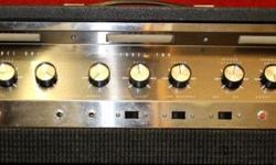 Vintage 1971 Valco Montgomery Ward Airline Guitar Tube Amplifier Head GIM 9171a
Built by Valco for Montgomery Ward catalog the Airline Tube head is an affordable was to get the Vintage Fender Showman sound. Featuring 100 Tube watts, 2 channels, Reverb and