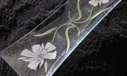 clear glass with pink flowers (5 1/2" by 18") dessert tray