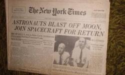VINTAGE COMPLETE NEW YORK TIMES JULY 18,1969 HEADLINE?: ?APOLLO COASTS TOWARD MOON.
OLD BUT IN VERY GOOD CONDITION