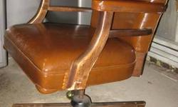 Manufactured in 1977 by the Gregson MFG Co for Empire Office Equipment of NYC, as described by its label. It also states its "Piece No. 463A", Cover No. BA-39 Ginger Brown", "Finish: Oil Walnut". Its in good functioning order and overall condition. The