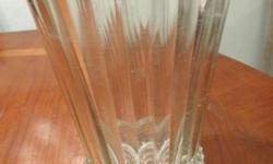 vintage glass vase with small chip-very thick