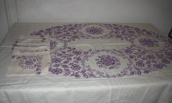 These hand-embroidered cross-stitch tablecloths were hand stitched by my mother in the 1940 and 1950s. They have NEVER BEEN USED and normally, cross-stitch tablecloths ARE NOT AVAILABLE IN RETAIL STORES.
Some have white backgrounds with colored stitching