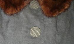 great condition, wool jacket from the forties, great condition, lovely chocolate mink collar, nice and supple, not all dried out, well preserved, size medium will also fit most size smalls, its a light weight wool, not itchy with great buttons...no holes