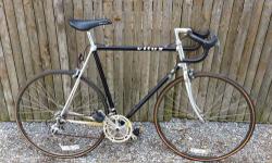 I have an older Vitus 979 road bike for sale. The bike is black and silver. It is made out of aluminum and its very light. The bike is in good shape but needs some TLC. The front tire holds air but the rear does not. The chain has become a bit rusty but