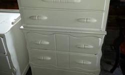 Solid maple chest of drawers. Painted white. Distressed finish. 31 inches wide, 17 inches deep, 48 inches tall.
It is from a no pet, no smoking home. Asking $85. You can contact me by email or phone me at 518-772-1845. Thanks.