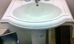 Sink - $150
- w/ pedestal
- chrome faucet
- porcelain handles
- white
- 1970-1980
Size:
24w x 20.5d
-------------------
See it today at:
ReHouse Architectural Salvage
469 W Ridge Rd, Rochester, NY 14615
Tel: (585)288-3080
rehouseny.com