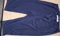 Pre-owned Women's Dark Blue Slacks by Extra-Touch International
Size 24W
Elastic Waist
Inseam: 18"
62% Polyester
33% Cotton
5% Spandex
Machine Wash & Dry
No Pockets