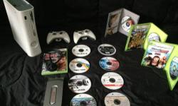 This is in good working condition konect wireless controller and wired 6 to 8 games willing to trade for a ps3 with games