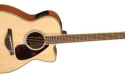 The Yamaha FSX730SC offers exceptional value and build quality, including a solid Sitka Spruce top, a depth profile similar to a dreadnought, tight tuners, bound bodies and on-board amplification. The FSX730SC comes with the critically acclaimed one-way