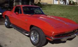 1964 Chevy Corvette for sale (PA) - $42,900
'64 Chevy Corvette Stingray
2 Doors. RWD. Clean Title.
63k miles on body, 21k miles on engine.
Exterior paint is correct original color code: 923A Riverside Red.
Black vinyl interior with recently replaced black