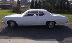 1965 chevy biscayne
2 door sedan
327 motor
3 speed converted to 3 speed on the floor
red interior
white exterior
all new brakes
all new shocks
new front suspension parts
almost new rwl tires
runs great drives straight
it is being sold with stock rims and