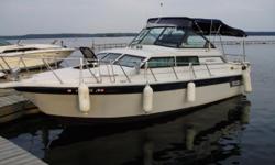 26' BAHA Cruisers. 1988 Cabin cruiser with aft cabin. 9.5' Beam. Galley with sink, refrigerator, stove, microwave. Dinette, V-berth. Volvo 305 V-8 engine with duo-prop. VHF radio and GPS.