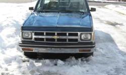1993 Chevy S-10 pickup. Short wheelbase. 2.8 V6 w/ 5 speed stick shift.
New tie rod ends, Idler arm, front brakes,fuel and brake lines.
Ball joints were replaced a few years ago.
Inner fenders were replaced
Have a new radiator support (uninstalled)