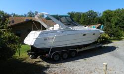 1995 larson cabrio 310 cruiser, twin 5.7 mercruisers, with approx. 545 hours. this boat is in good condition. has a bimini top & mooring cover.also has a 2000 alum triaxle trailer.