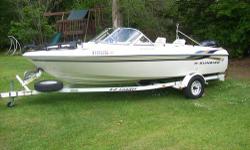 This is the perfect boat for fishing and family in extrodinary condition. 2 livewells-minn kota trolling motor-coolers- hideaway fishing pole storage-
fish-depth finder-lots of general storage. Converts to a bass boat. Ski pole -tube-rope-knee board-life