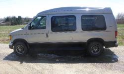 2001 Ford E350 High top Tuscany Ultrastar Conversion Van
Engine: 5.4L V8 Trion, Automatic Transmission,
Mileage: 56,940
Exterior: Silver w/black trim Interior: Gray Leather w/wood grain trim
Four Captain Chairs, Bench Seat in back (lowers into bed). Dual