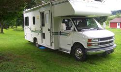 2001 Four Winds 5000 Class C 25 ft Motor Home with Chevy 8.1 Gas engine. 18,000 miles. Air; power windows; power locks; cruise; am/fm cd cassette; rear bed; rear bath; dinette with front entertainment center; awning; Onan generator; exterior sound system.