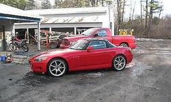 Condition: Used
Exterior color: Red
Interior color: Black
Transmission: Manual
Engine: 4
Drivetrain: RWD
Vehicle title: Clear
DESCRIPTION:
2001 honda s2000 almost new 22500 miles runs great new battery cat back exhaust red was always garage kept never
