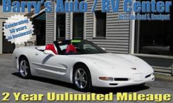 **Get a FREE 2 Year Unlimited Mileage Warranty!!**
Here is a beautiful 2002 Chevrolet Corvette Convertible with 350HP cast aluminum block that is loaded with power options, Bose speakers, leather interior, heated mirrors and more. This fast car could be
