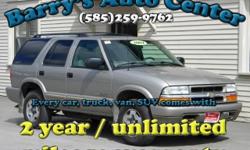 **Get a FREE 2 Year Unlimited Mileage Warranty!!**
Here we have a 2004 Chevrolet Blazer 4x4 V6 SUV that is great for winters like we are seeing this year. This SUV has a clean Auto Check Report, no accidents and as always, a 2 year unlimited mileage