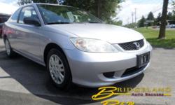 Drivetrain:
Exterior Color: Silver
Engine: 1.7L L4 SOHC 16V
Transmission: Automatic
Interior Color: Charcoal
SOUTHERN CLEAN!!! 2004 Honda Civic LX Coupe. Auto, power windows, power door locks, cd, front, side & rear srs, tilt, cruise and more. Look no