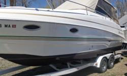 2004 Larson Cabrio 274 in very good shape. Just took shrink wrap off Tuesday, April 28. Going in the water in about a week from posting. One owner. Comes with dual-axle EZ-Loader trailer. Titles for boat and trailer clear and ready to go. 28' Cruiser