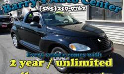 **Get a FREE 2 Year Unlimited Mileage Warranty!!**
Winter is the perfect time to buy a convertible!! And this convertible PT Cruiser has super low miles!! It is a 5 speed manual with power windows, locks, mirrors, and power convertible top. We did a NYS