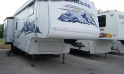 The Montana is a top of line camper. This one has three slide outs, beautiful interior with a huge kitchen, bedroom, bathroom, and all the amenities you want!! Why spend $60,000 - $70,000 on a new fifth wheel like this one when you can get this one for so