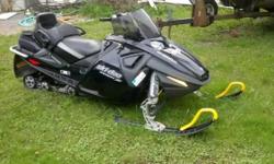 Selling my 2005 Ski Doo Mach Z 1000 with ~4200 miles on it. Recent tune-up fall of 2013 with everything cleaned, new plugs, belt, and more. Completely stock and runs great. Has 2 up seat perfect for a second rider. Many studs on the track which is in