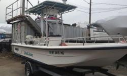 2006 SUNDANCE "B-20" CENTER CONSOLE BAY BOAT
90 HP EVINRUDE E-TEC
LOWS HOURS
LOTS OF EXTRAS
GPS, DF/FF, VHF, STEREO
WELDED ALUMINUM LEANING POST WITH 4 ROCKET LAUNCHERS
CUSTOM WELDED ALUMINUM T-TOP W ENCLOSURE CURTAINS & ELECTRONICS BOX & 4 ROCKET