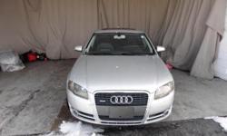 Year: 2006
Make: Audi
Model: A4
Trim: 2.0 T quattro with Tiptronic
Mileage: 86,739
Stock #: 15-013057
VIN #: WAUDF78E36A013057
Trans: Automatic
Color: Grey
Interior: Leather
Vehicle Type: Sedan
State: NY
Drive Train: AWD
Engine: 2.0L L4 DOHC 16V TURBO