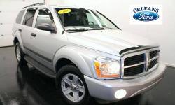 ***#1 FINANCE HERE***, ***4.7L V8***, ***4X4***, ***CLEAN CAR FAX***, ***LOW MILES***, ***SLT***, ***TRADE HERE***, and ***WARRANTY***. Orleans Ford Mercury Inc is pumped up to offer this attractive 2006 Dodge Durango. New Car Test Drive called it