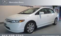Mercedes-Benz of Massapequa presents this 2006 HONDA CIVIC SDN LX AT with just 56868 miles. Represented in WHITE and complimented nicely by its BEIGE interior. Fuel Efficiency comes in at 40 highway and 30 city. Under the hood you will find the 1.8L SOHC
