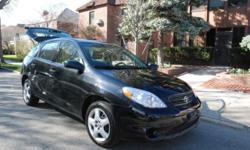 Up for sale is a 2007 Black Toyota Matrix.
This Matrix is basically a 5 door Corolla wagon with about 2 inches more of ground clearance. The ground clearance helped me navigate in last year?s snow storms without a problem. The matrix has a very economical