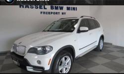 Hassel BMW Mini presents this CARFAX 1 Owner 2007 BMW X5 AWD 4DR 4.8I with just 30290 miles. Represented in ALPINE WHITE and complimented nicely by its SAND BEIGE NVDA LTHR interior. Fuel Efficiency comes in at 21 highway and 15 city. Under the hood you