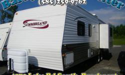 This is a nice camper that will sleep more people than it looks!! It has a full bed in the front, two bunks in the back, fold out couch, and the table also turns into a bed!! You'll have all the luxuries of home while camping! If you don?t have a truck,
