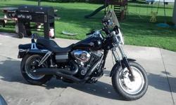 2008 Harley Davidson Fat Bob with 6500 miles. Screamin' Eagle Stage 1 Twin Cam Air Cleaner Kit, Harley Quick Release Windshield, rear seat back rest, Vance & Hines Big Radius 2 into 1 Black Exhaust. Runs perfect, all maintenance has been done and bike is