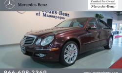 Mercedes-Benz of Massapequa presents this 2008 MERCEDES-BENZ E-CLASS 4DSD with just 25627 miles. Represented in BAROLO RED and complimented nicely by its BLACK LEATHER INSERT interior. Under the hood you will find the 3.5L DOHC 24-valve V6 engine coupled