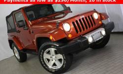 FACTORY CERTIFIED WARRANTY INCLUDED THROUGH 2015!!! CERTIFIED CLEAN CARFAX 1-OWNER VEHICLE!!! 4WD JEEP WRANGLER SAHARA!!! 6 - Speed Manual - Premium cloth seats - SIRIUS Satellite radio - Alloy wheels - Non-smoker vehicle! - Accident and problem free -