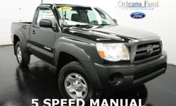 ***5 SPEED MANUAL***, ***CLEAN CAR FAX***, ***EXTRA CLEAN***, ***SPOTLESS***, ***WE FINANCE TRUCKS***, and ***WELL MAINTAINED***. 5spd! 4X4! Are you interested in a truly fantastic truck? Then take a look at this robust, reliable 2010 Toyota Tacoma. This