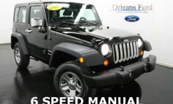 ***6 SPEED MANUAL***, ***HARD TOP***, ***SPORT 4X4***, ***WE FINANCE***, ***TRADE HERE***, and ***WELL MAINTAINED***. 6 speed! Orleans Ford Mercury Inc is pleased to offer this good-looking and fun 2011 Jeep Wrangler. This durable reliable Wrangler, with
